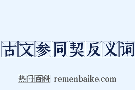 古文参同契反义词是什么意思的图片